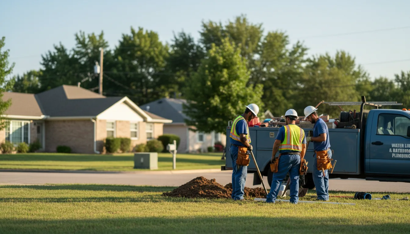 Residential water line and bathroom plumbing service in Village Mills, TX